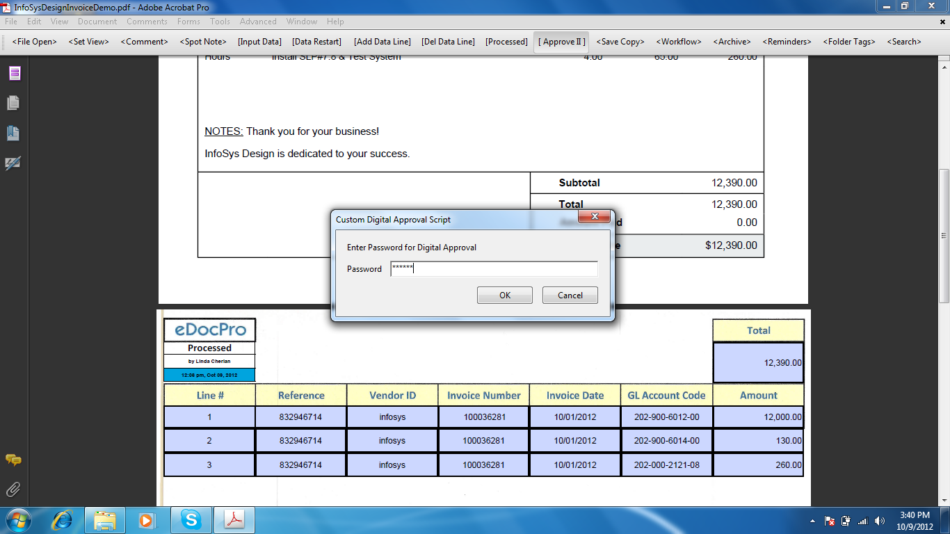 Password Authorization Paperless Document Office Approval Workflow