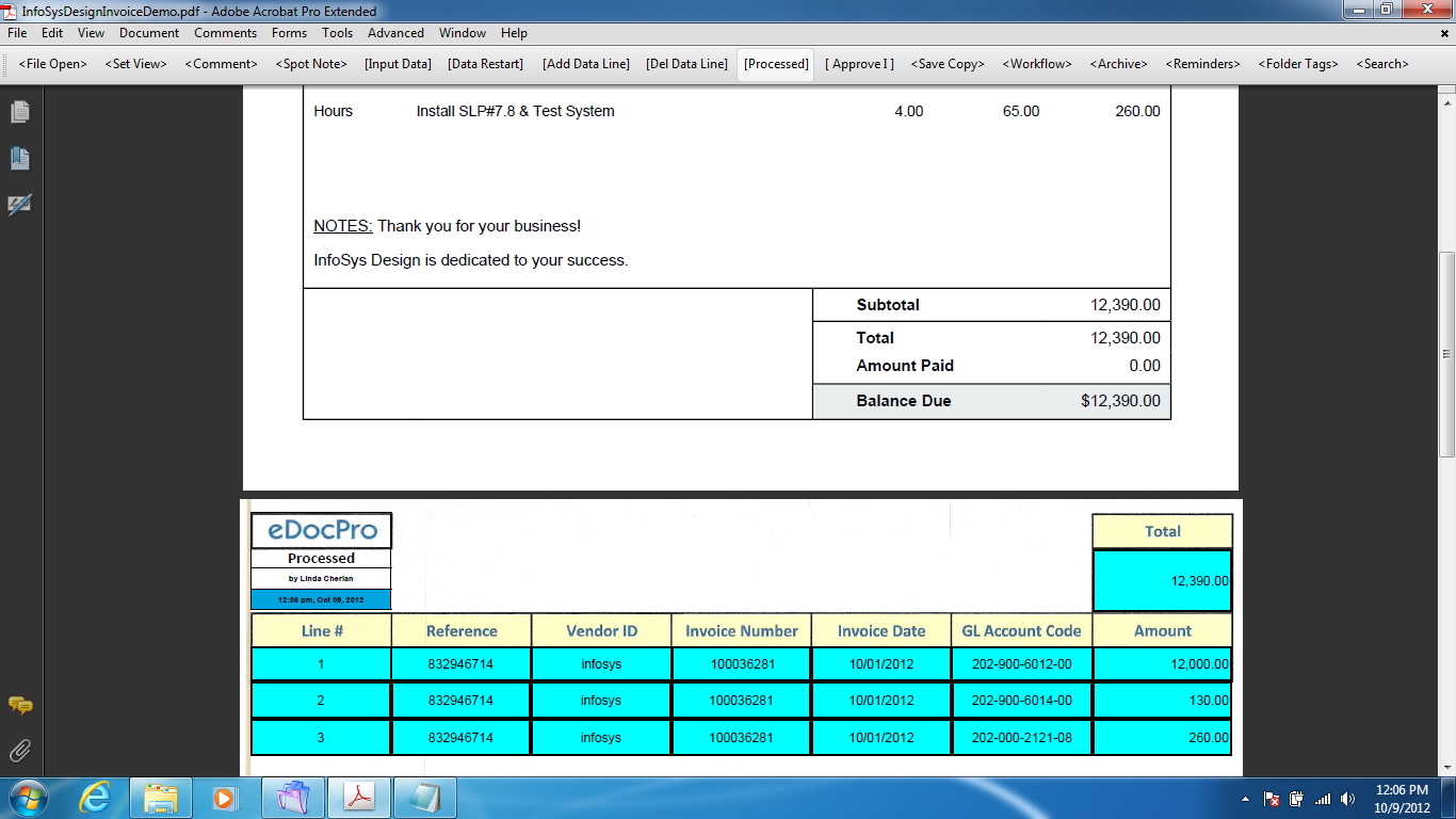 Paperless Office Document Data Input Validation